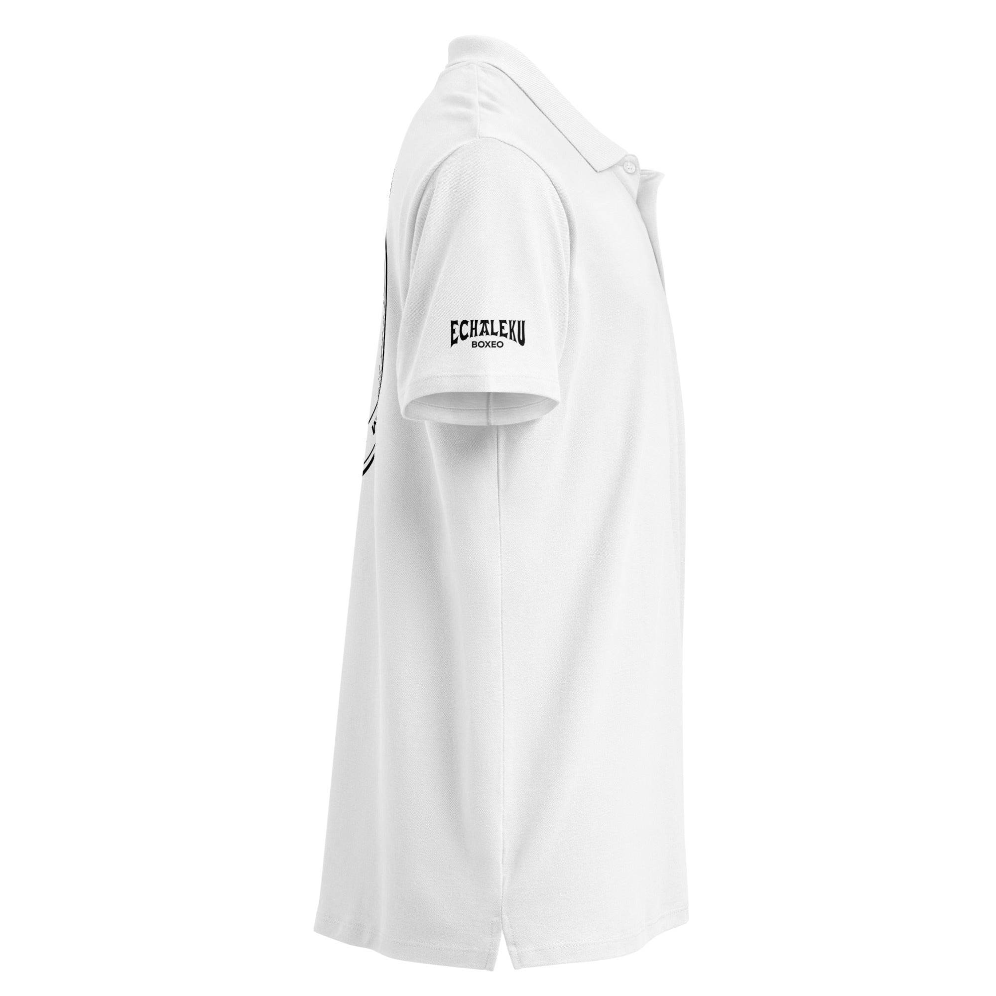 Polo algodón premium UNISEX Casual Echaleku Boxing Team Blanco y negro - Echaleku Boxeo